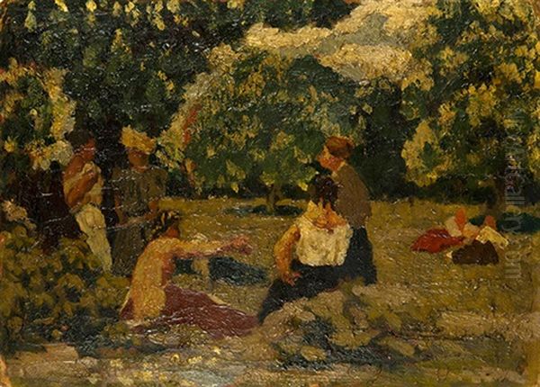 Femmes Dans Un Parc Oil Painting by Charles Dufresne