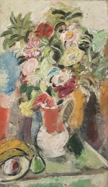 Bouquet De Fleurs Oil Painting by Charles Dufresne