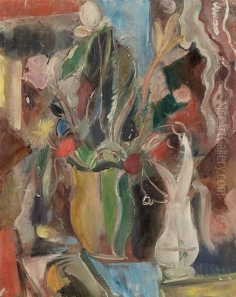 Bouquet De Fleurs Oil Painting by Charles Dufresne