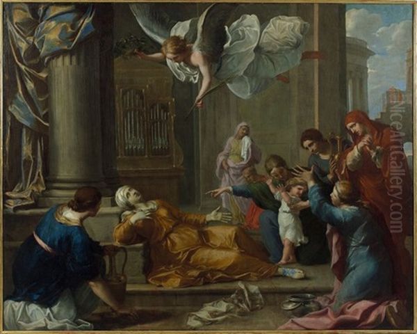 La Mort De Sainte Cecile by Charles Alphonse Dufresnoy