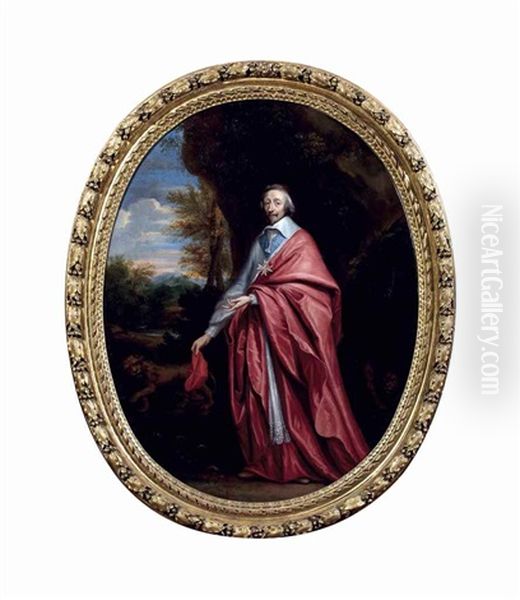 Portrait Allegorique Du Cardinal De Richelieu Oil Painting by Charles Alphonse Dufresnoy