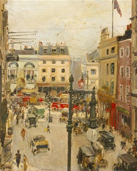 Fleet Street Oil Painting by Thomas Cantrell Dugdale