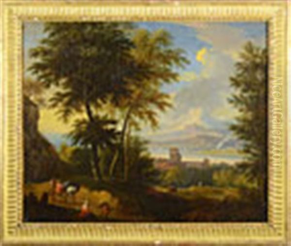 Landscape With Staffage Oil Painting by Gaspard Dughet