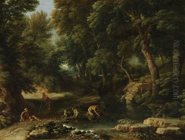 Repos Dans La Foret Oil Painting by Gaspard Dughet