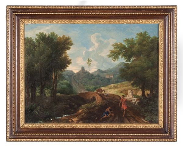 Paesaggio Con Viandanti Oil Painting by Gaspard Dughet