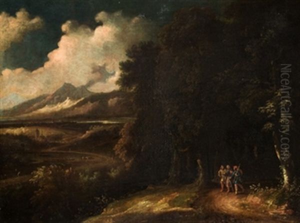 Paisaje Con Los Discipulos De Emaus Oil Painting by Gaspard Dughet