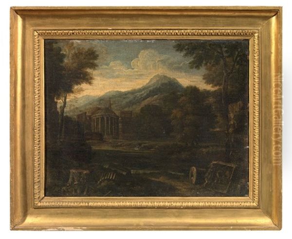 Paesaggio Con Rovine Classiche Oil Painting by Gaspard Dughet