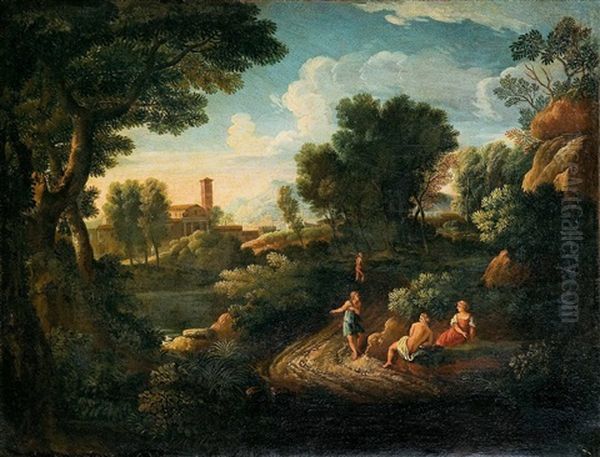 Paisaje Con La Ciudad De Tivoli Al Fondo Oil Painting by Gaspard Dughet