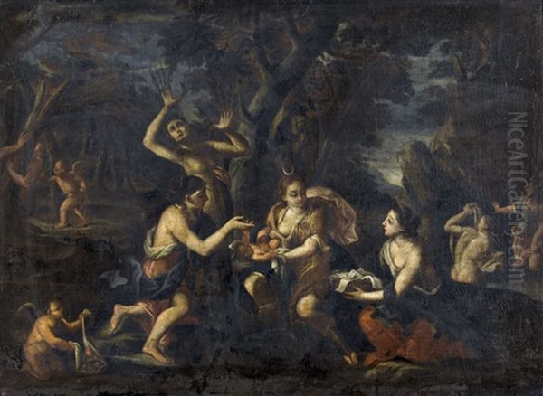 Mythologische Szene Mit Der Gottin Diana by Gaspard Dughet