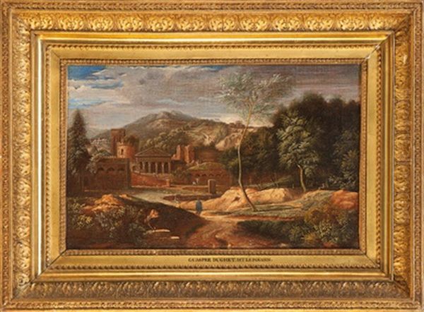 Paisaje Con Edificaciones Oil Painting by Gaspard Dughet