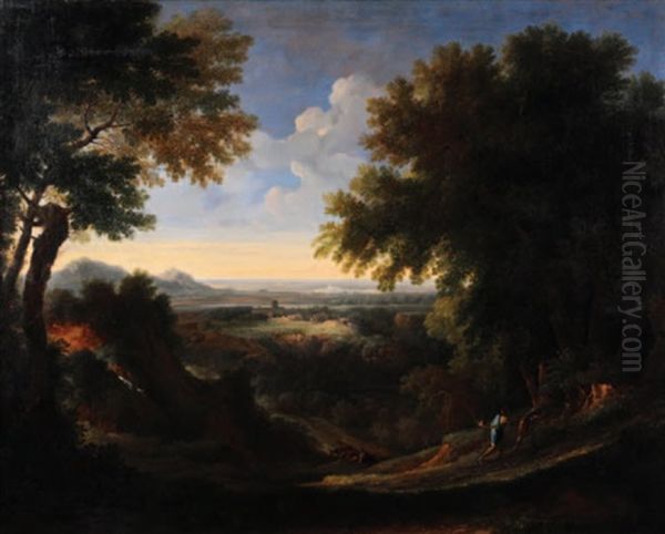 Abraham And Isaac Oil Painting by Gaspard Dughet