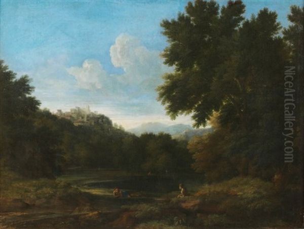 Paysage Aux Bergers Se Reposant Oil Painting by Gaspard Dughet