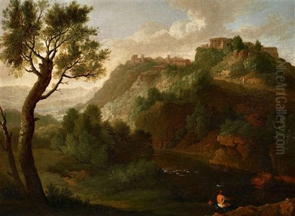 Landschaft Bei Tivoli Oil Painting by Gaspard Dughet