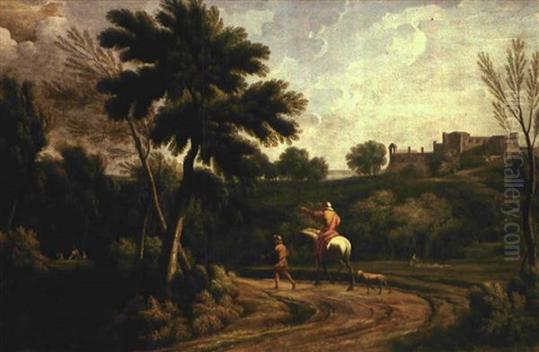 Paesaggio Con Viandanti Oil Painting by Gaspard Dughet