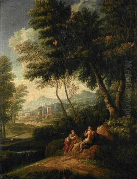 Paysage Romain Oil Painting by Gaspard Dughet