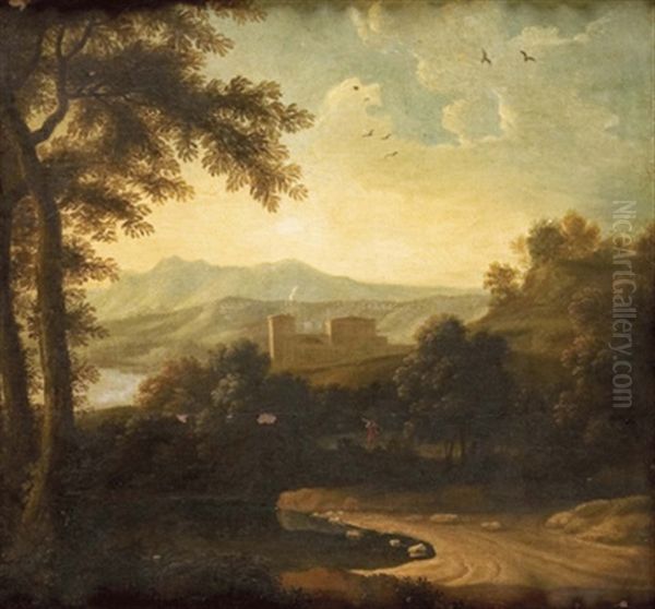 Italienische Landschaft Oil Painting by Gaspard Dughet