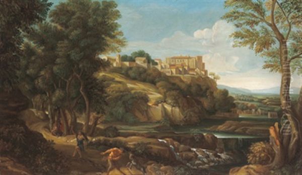 Presunta Vista Della Citta Di Orte Oil Painting by Gaspard Dughet