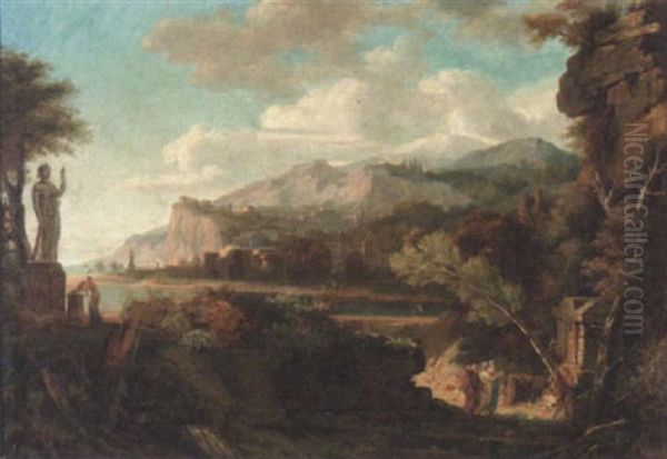 Paysage De La Campagne Romaine Oil Painting by Gaspard Dughet