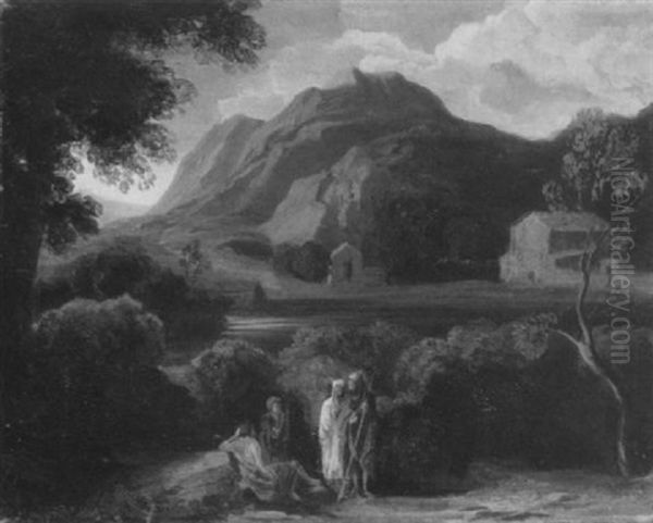 Landschaft Mit Diogenes Und Alexander Oil Painting by Gaspard Dughet