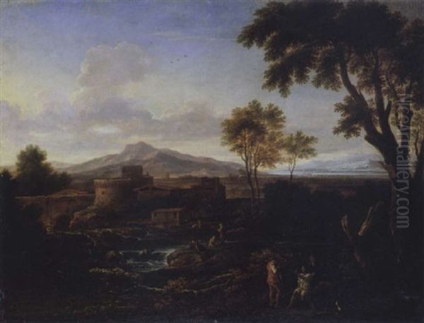 Heroische Landschaft Mit Mythologischer Staffage Oil Painting by Gaspard Dughet