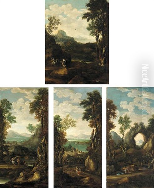 Italianate Landscape With Balam And The Ass Oil Painting by Gaspard Dughet