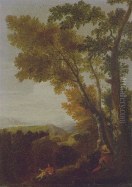 San Gerolamo In Meditazione, In Paesaggio Oil Painting by Gaspard Dughet