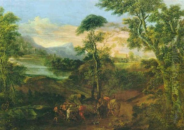 Grande Paesaggio Con Guiseppe Venduto Dei Fratelli Oil Painting by Gaspard Dughet