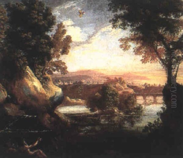 Paysage Lacustre Oil Painting by Gaspard Dughet