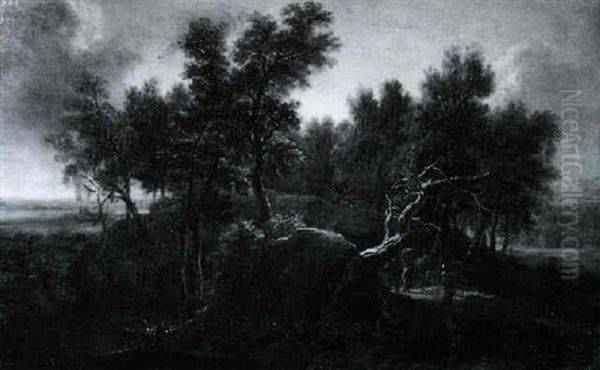 Waldlandschaft Mit Figuren Oil Painting by Gaspard Dughet