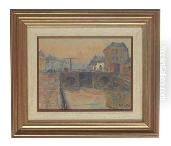 Pont Sur La Scarpe Oil Painting by Henri-Aime Duhem