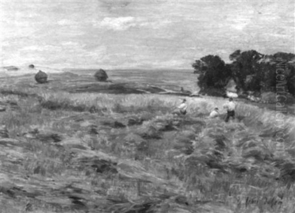 In The Hay Fields Oil Painting by Henri-Aime Duhem