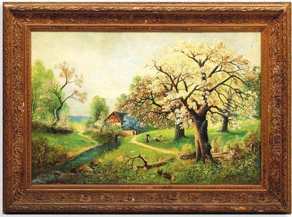 Paisaje Campirano (alimentando Gallinas) Oil Painting by Alwin Arnegger