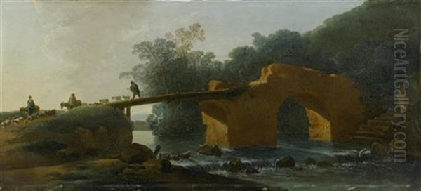 Sudlandische Landschaften (pair) Oil Painting by Karel Dujardin