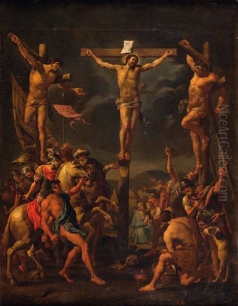 La Crucifixion Oil Painting by Karel Dujardin