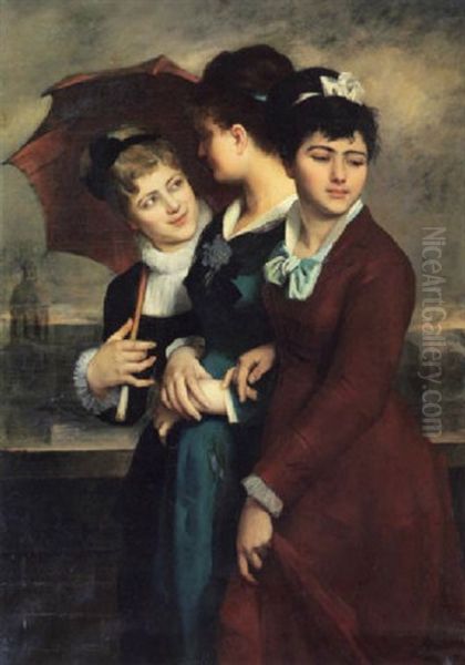 Jeunes Femmes Oil Painting by Marie Dujardin-Beaumetz