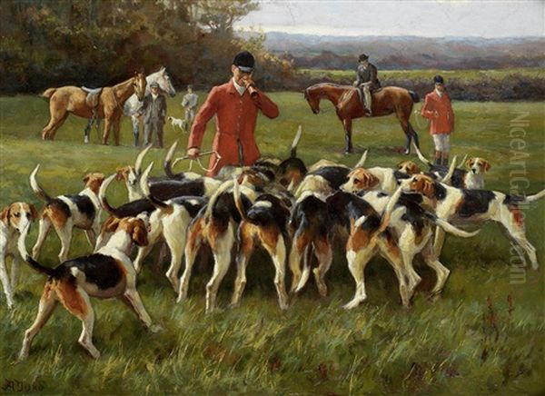 The Master And His Hounds Oil Painting by Alfred Duke