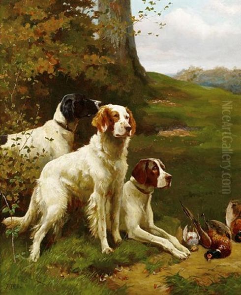 A Good Day's Sport (+ A Good Day's Sport; Pair) Oil Painting by Alfred Duke