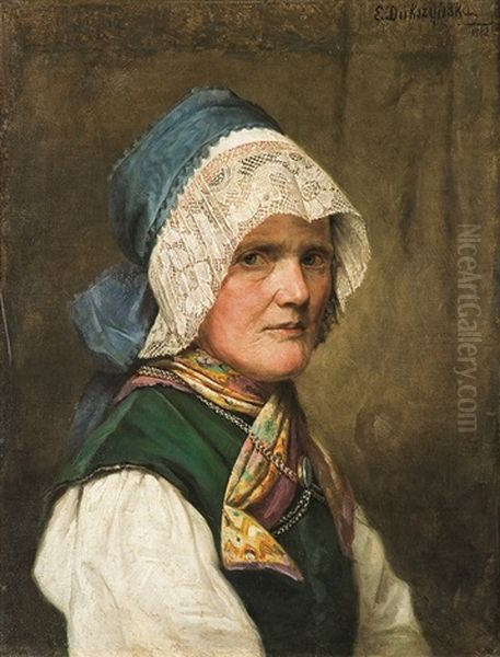 Bavarian Woman Oil Painting by Emilie Dukszynska von Dukszta