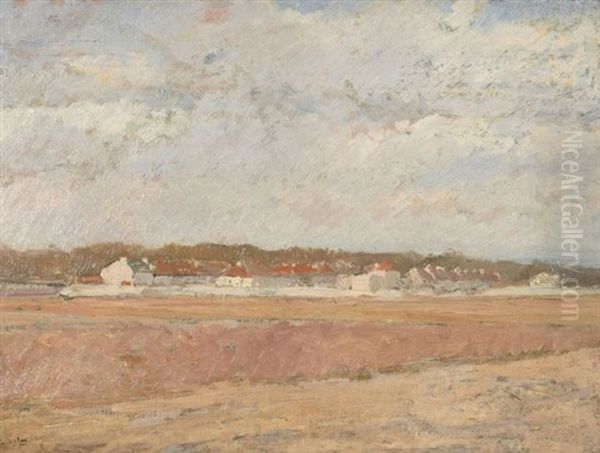 Vue D'un Village Aux Toits Rouges Oil Painting by Charles-Marie Dulac