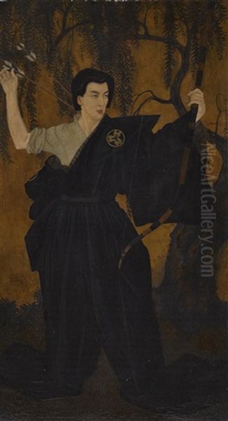 A Portrait Of Michio Ito Oil Painting by Edmund Dulac