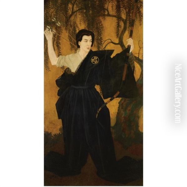 Portrait Of Michio Ito Oil Painting by Edmund Dulac