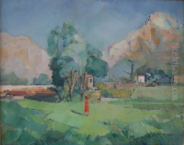 Paysage Pres Du Tholonet A Aix-en-provence Oil Painting by Guillaume Dulac