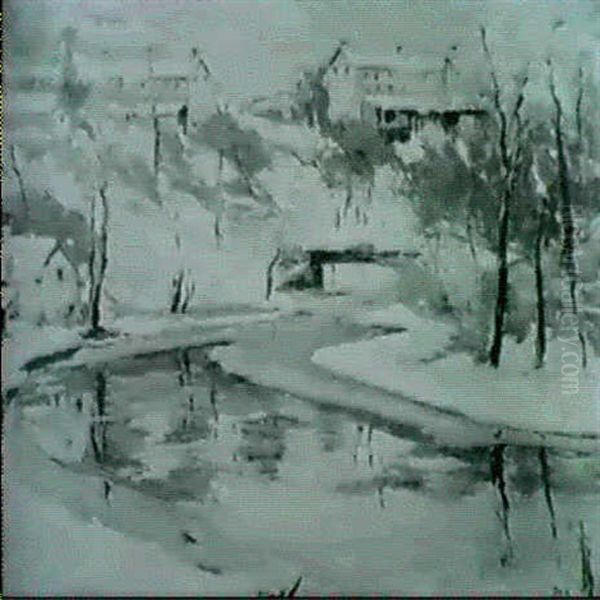 View Winter Oil Painting by John J. Dull