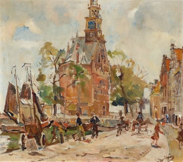 View Of Hoorn Oil Painting by Erasmus Bernhard Van Dulmen Krumpelman