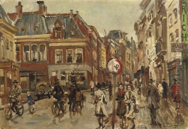 Poelestraat, Groningen Oil Painting by Erasmus Bernhard Van Dulmen Krumpelman