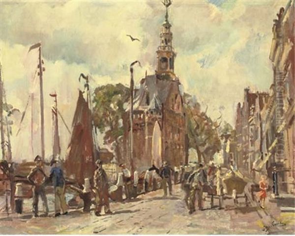 The Harbour Of Hoorn Oil Painting by Erasmus Bernhard Van Dulmen Krumpelman