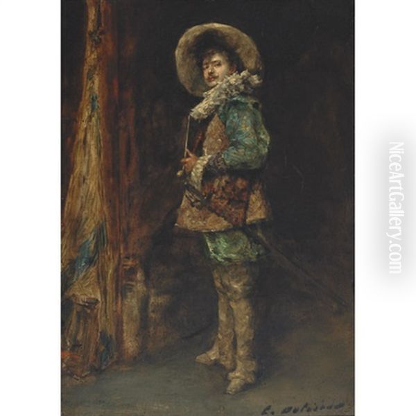 A Cavalier With His Sword Oil Painting by Hippolyte Francois Duluard