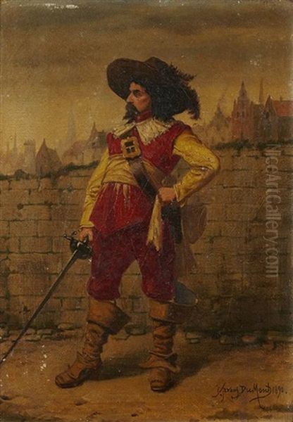 Mousquetaire Habille De Rouge Oil Painting by Frank Vincent Dumond