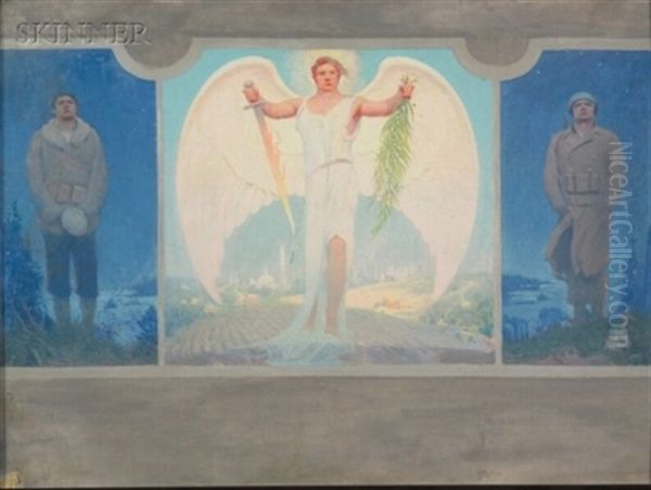 World War I (triptych) Oil Painting by Frank Vincent Dumond