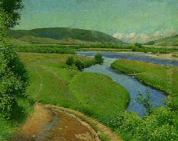 Road By The Floodplains Oil Painting by Frank Vincent Dumond